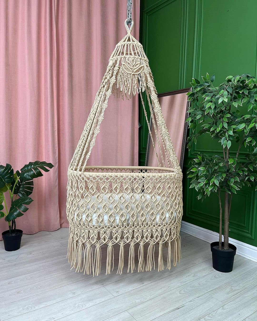 Macrame Swing, Macrame Hanging Chair, Macrame Patio Swing, Hammock Swing, Indoor Chair, Macrame Swing Chair