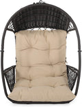 Christopher Knight Home Sidney Outdoor/Indoor Wicker Hanging Chair with 8 Foot Chain (NO Stand), Brown and Tan