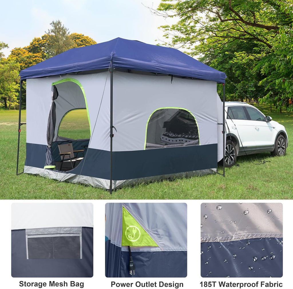 UNP Camping Canopy - Inner Tent - Side Tents - SUV Camping Cube for 10' x 10' Pop Up Canopies (Canopy Pole/Shelter NOT Included) (Dark Blue-SUV Cube Tent)