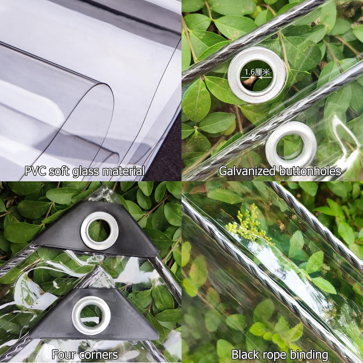 Thermal Insulated Outdoor Garden Curtain PVC Outdoor Clear Panel Curtain Patio Enclosures for Outside Winter Vinyl Patio Enclosure Panels Outdoor Curtains for Pergola Porch Gazebo Customizable (Size