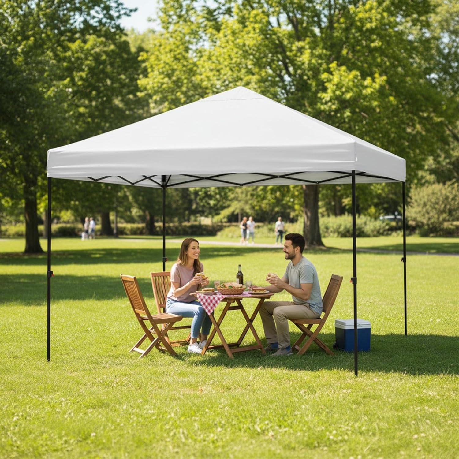 COBIZI Waterproof Stable Winterproof Pavilion with Bag with Wheels,Pop Up Folding Pavilion Party Tent,1 Person Install Sun Protection Garden Pavilion for Beach Wedding Camping