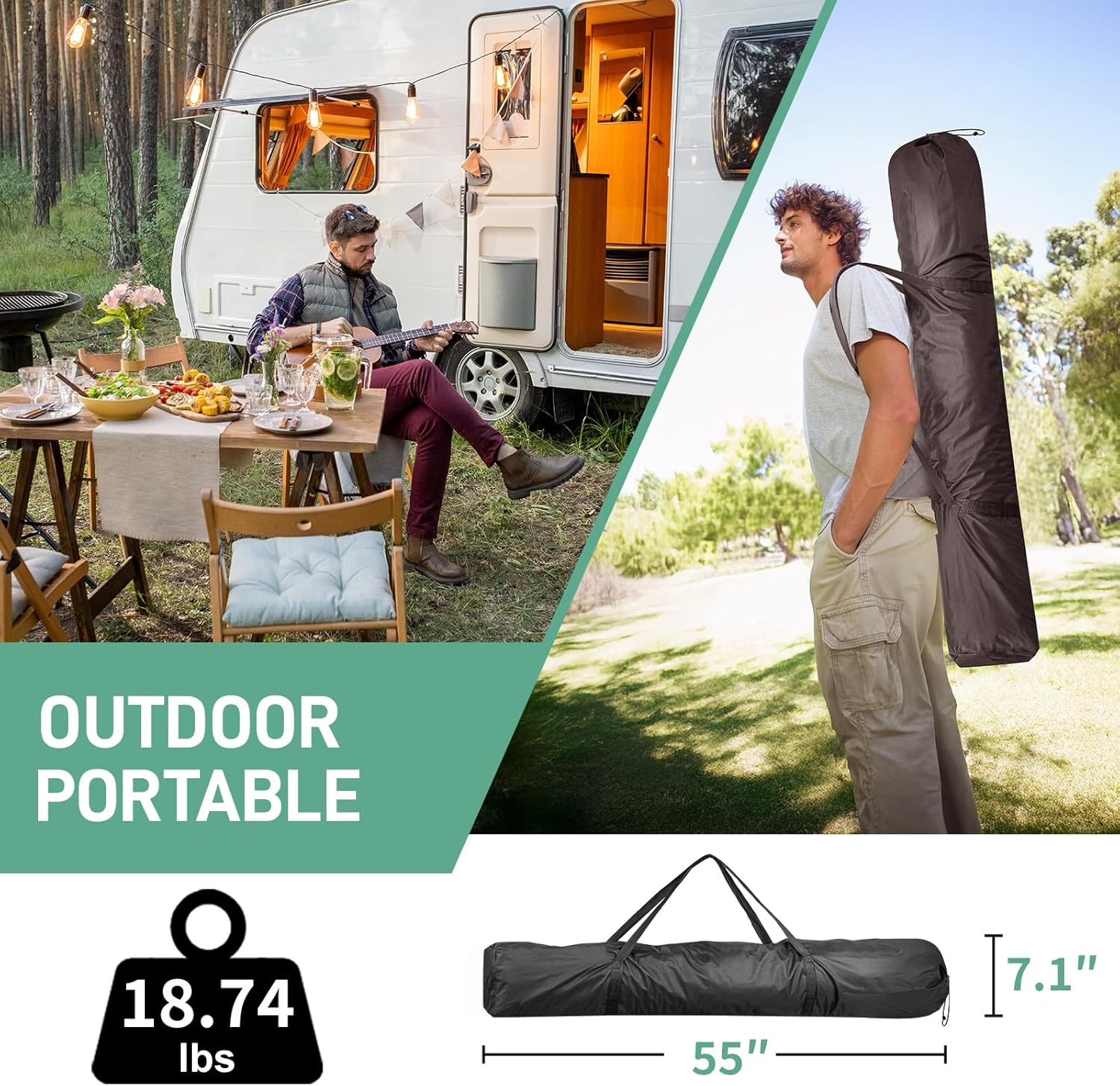 Outvita 7x7ft Instant Pop-Up Screen Tent - Outdoor Gazebo Canopy with Mosquito Netting & Carrying Bag - Versatile Pavilion Tent for Patios and Events