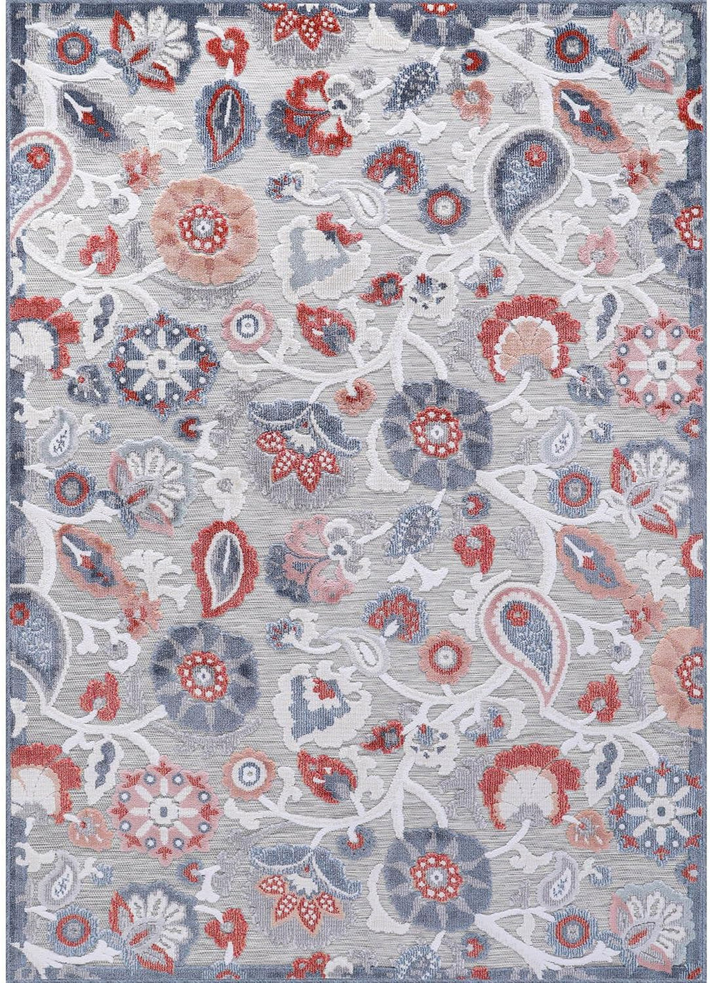 Luul Home Floral Indoor Outdoor Rugs 9x12 Large Area Rug for Living Room, Patio Decor, Kitchen, and Entryway Rug, Washable Stain Resistant Outside Carpet Multi 9 x 12