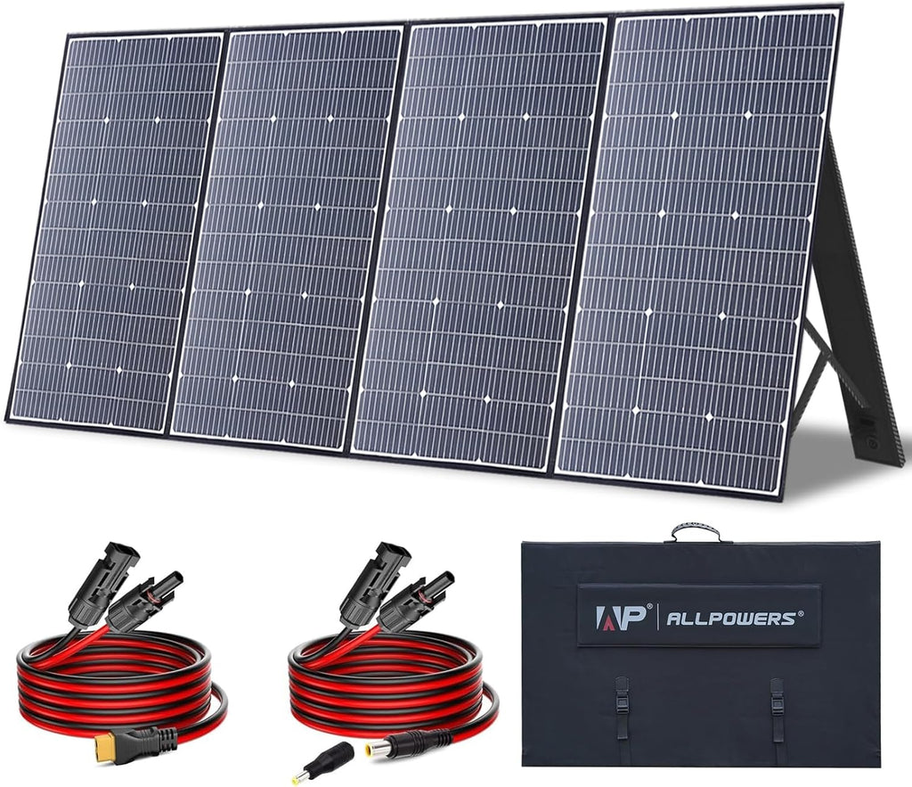 ALLPOWERS SP037 400W Portable Solar Panel, 23% Efficient IP66 Waterproof Foldable for RV Camping Home & 12V Systems, Compact Power Solution