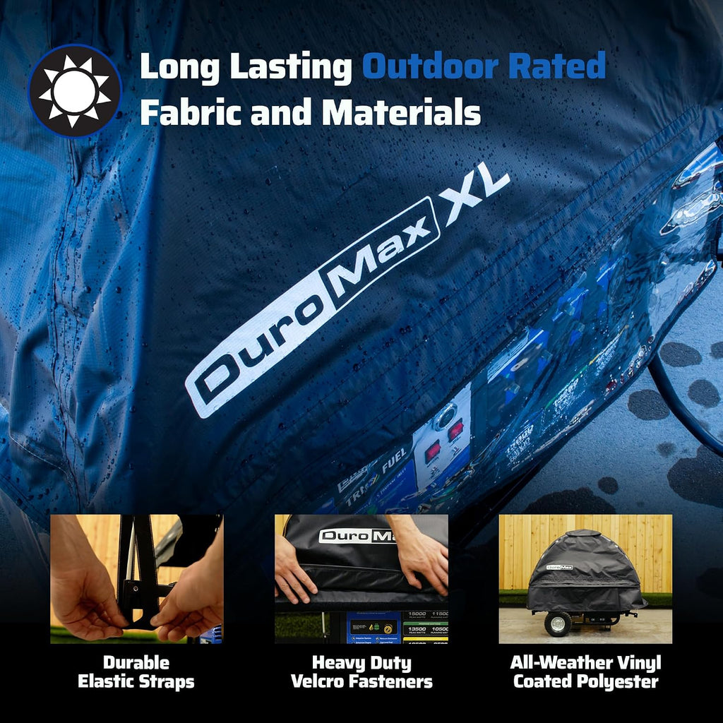 DuroMax DMX-GTX-XL XL Portable Generator Running Cover – Weatherproof Outdoor Vinyl Canopy, Fire- & Wind-Resistant, Universal Open Frame Fit