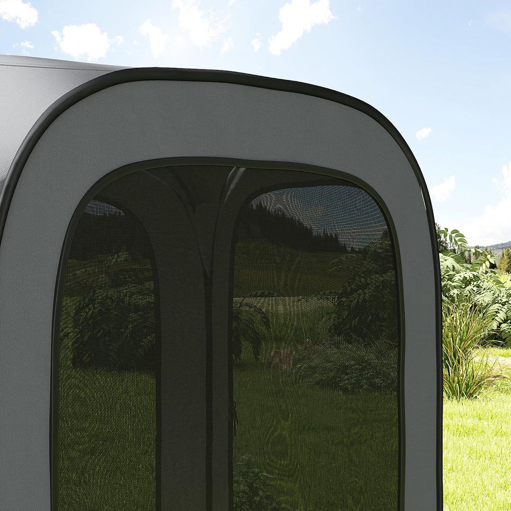 Outsunny 11 x 11ft Pop Up Screen Tent, Portable Camping Gazebo Canopy Screen House with UPF50+ Oxford Cloth and Carry Bag for Patio, Backyard, Deck and Outdoor Activities