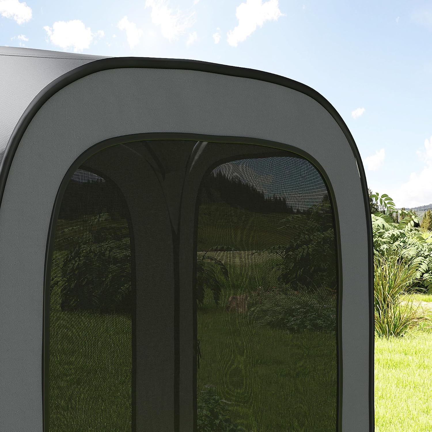Outsunny 11 x 11ft Pop Up Screen Tent, Portable Camping Gazebo Canopy Screen House with UPF50+ Oxford Cloth and Carry Bag for Patio, Backyard, Deck and Outdoor Activities