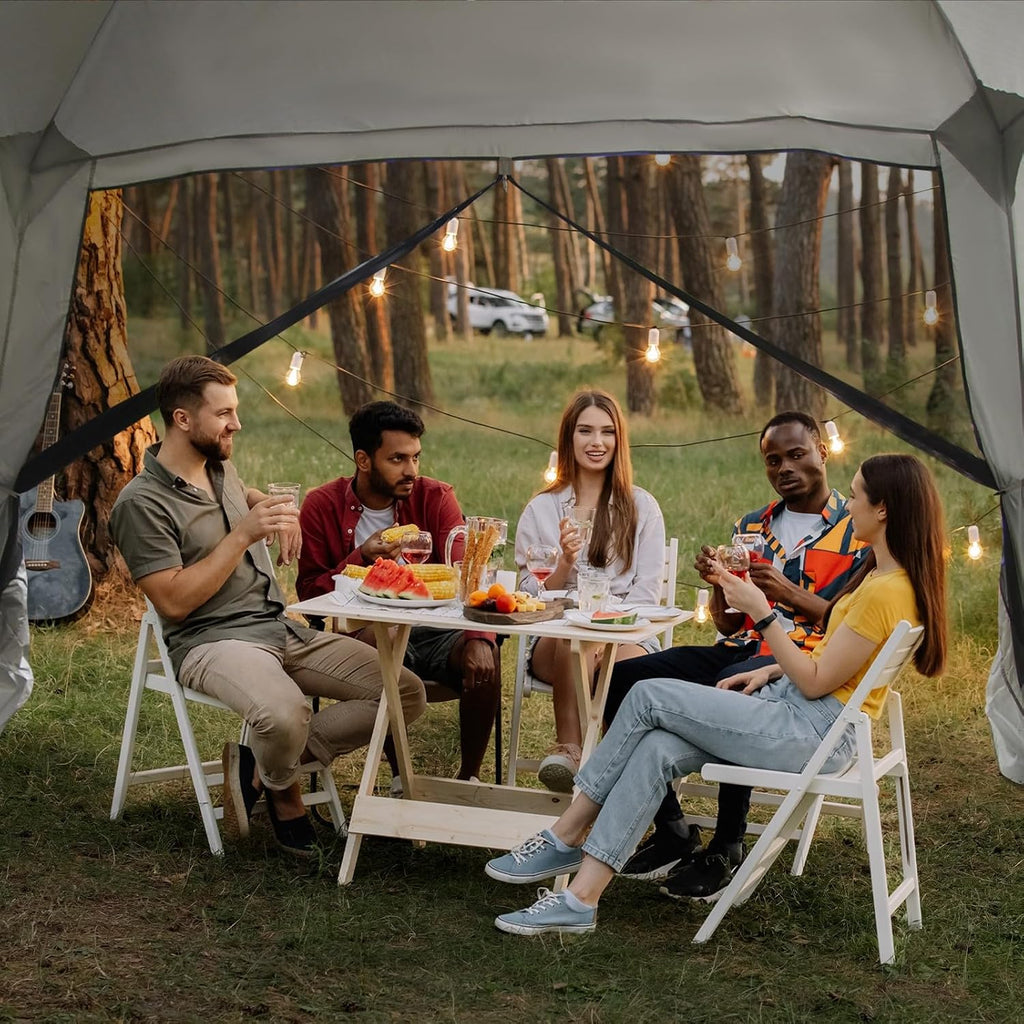 12' X 12' Screen Tent for Camping Canopy Easy Set Up Camper Screen House Room Porch Screened Gazebo 8-10 Person Screenhouse Bug Mesh Shade Tent UPF 50+ Screen Sun Shelter for Outdoor Patios