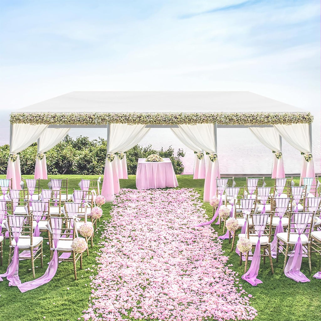 Outdoor Party Tent - Wedding & Birthday Event Canopy with Removable Sidewalls & Transparent Window (10'x30'/0 Sidewalls White)
