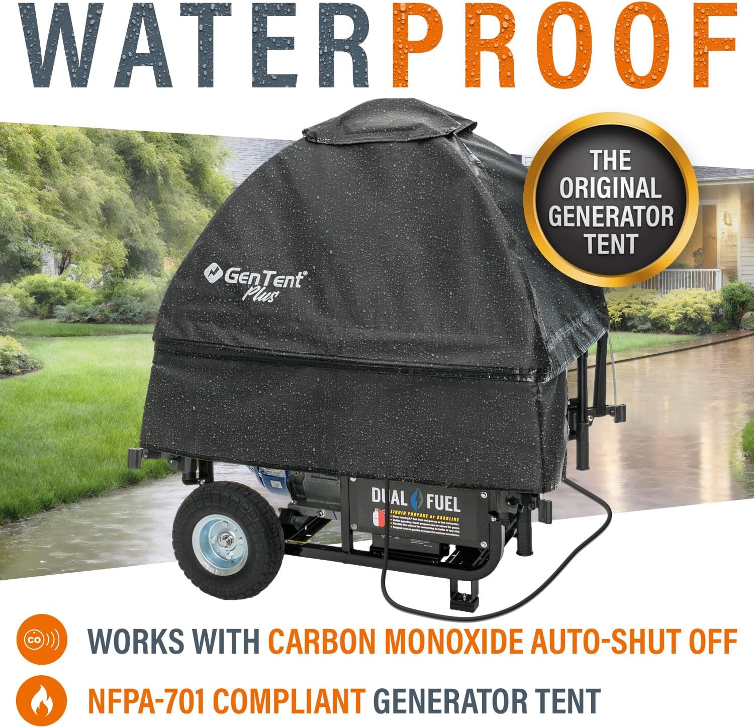 GenTent Open Frame Running Cover - Universal Adapter Kit Generator Tent (Onyx, Original - Plus)