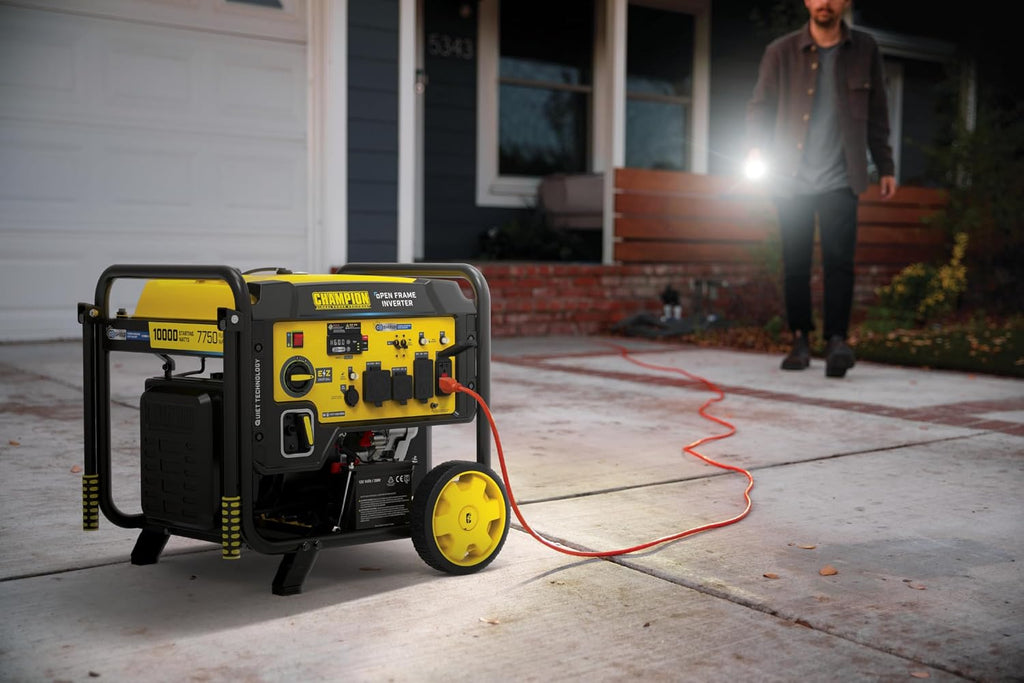 Champion Power Equipment 10,000-Watt Electric Start Home Backup Portable Open Frame Inverter Generator with Quiet Technology and CO Shield