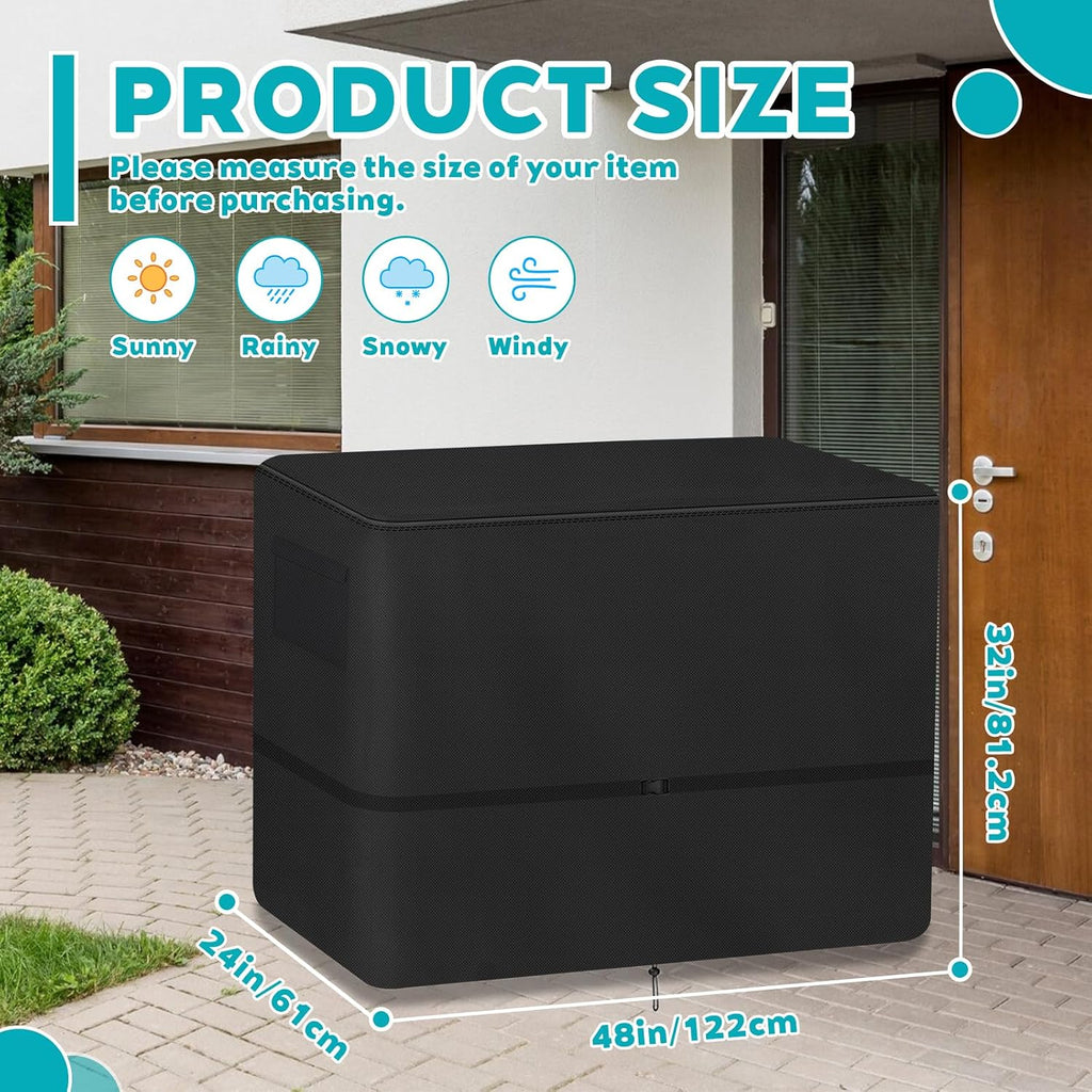 Stationary Air Compressor Generators Cover Waterproof, 600D Heavy Duty Outdoor Air Compressors Cover for AG-S1002 and Other Air Compressors of The Same Size UV, Dust, Black