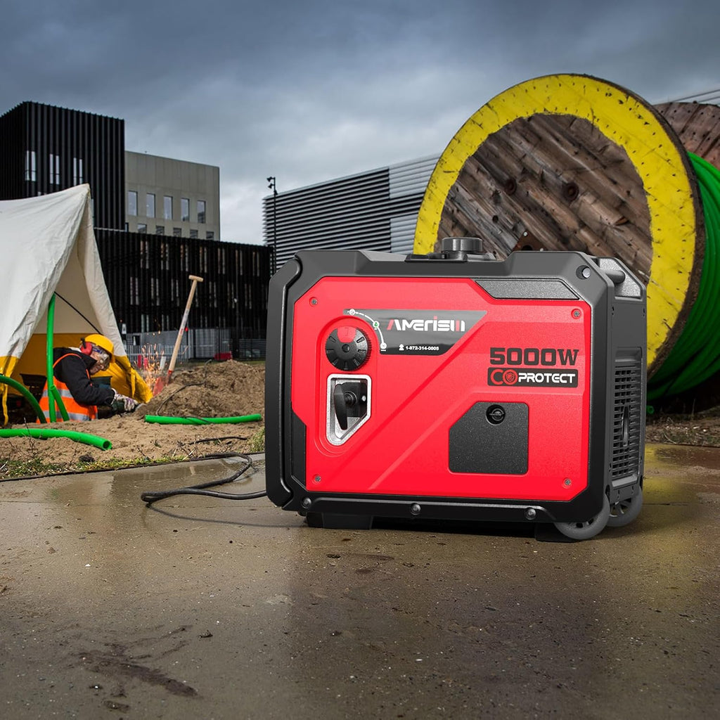 AMERISUN 5000 Watt Portable Inverter Generator with CO Protection, Gas Generator for Home Use, Camping, RV Ready, EPA Compliant 2025 Version