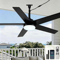 48' Waterproof Outdoor Ceiling Fan with Light IP65 Wet Rated Gazebo Fan Outdoor Hanging Plug in Ceiling Fan for Patios Porch Indoor Outdoor, APP Remote Control 3CCT LED Reversible 6 Speeds