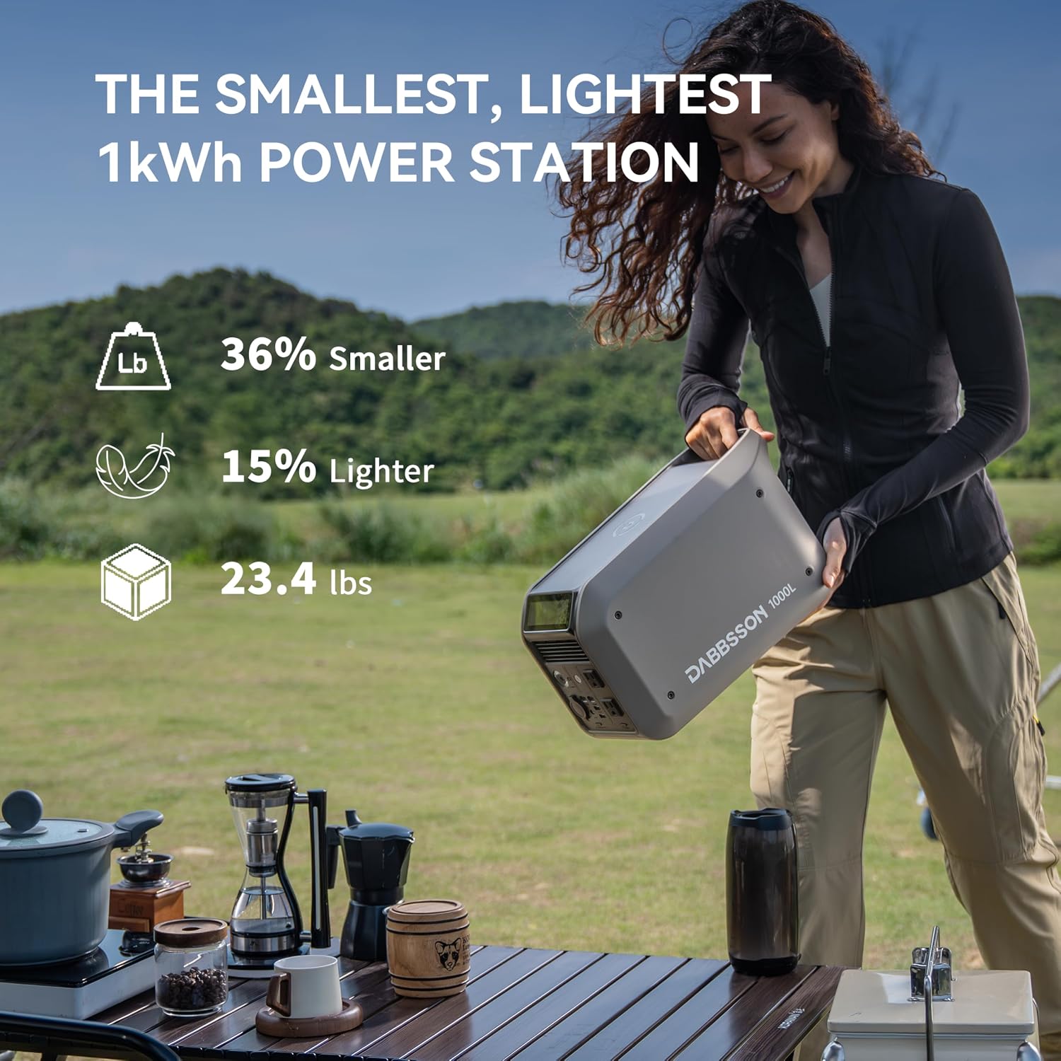 Dabbsson Solar Generator 1000L with Charger S, 1008Wh Semi-Solid LiFePO4, 560W Alternator Charger, 1200W AC Output, 1600W Power Boost, 1.3X Longer Runtime, 0-80% in 50 Min, for Home Backup/Camping/RV