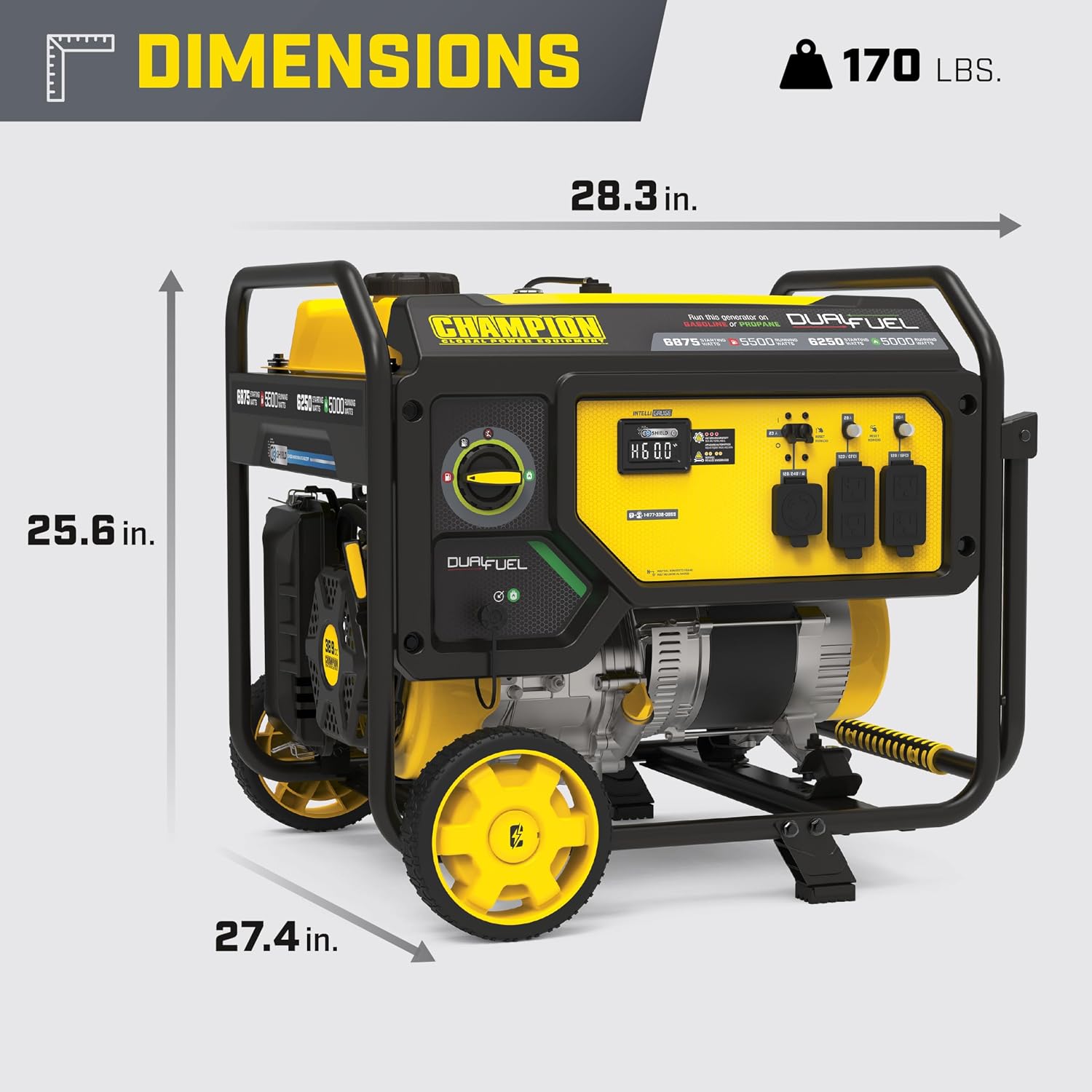 Champion Power Equipment 6875-Watt Dual Fuel Portable Generator with CO Shield®