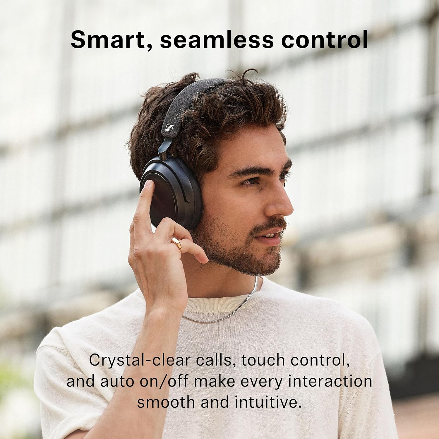 Sennheiser MOMENTUM 4 Wireless Noise Cancelling Headphones - Bluetooth Headset for Crystal-Clear Calls, Adaptive Noise Cancellation, Over-Ear Headphones, 60h Battery Life, Folding Design, Black/Copper