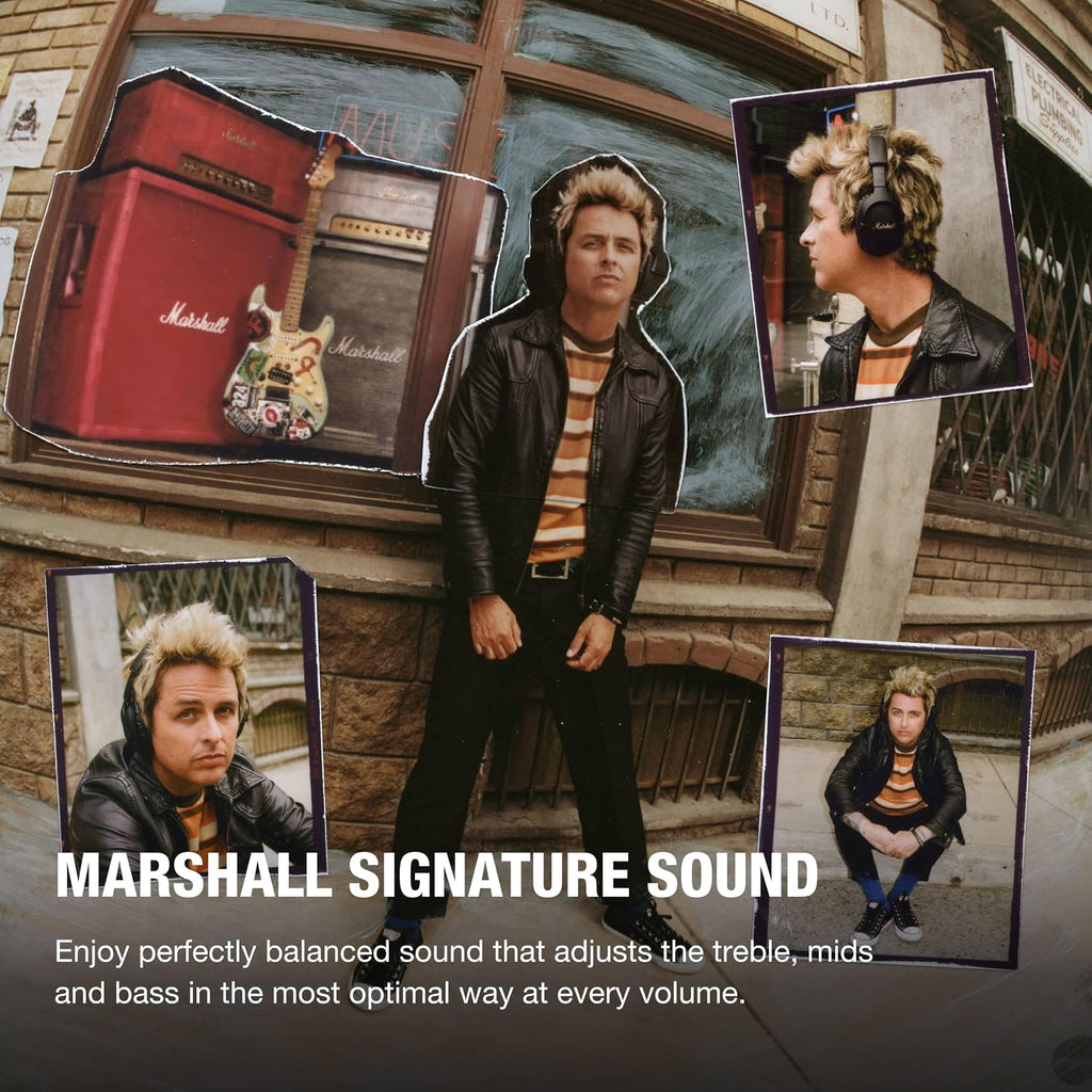 Marshall Monitor III A.N.C. Over-Ear Bluetooth Headphones - Active Noise Cancelling with Microphone | 100+ Hrs Wireless Playtime | Lightweight, Foldable Design for Travel - Black