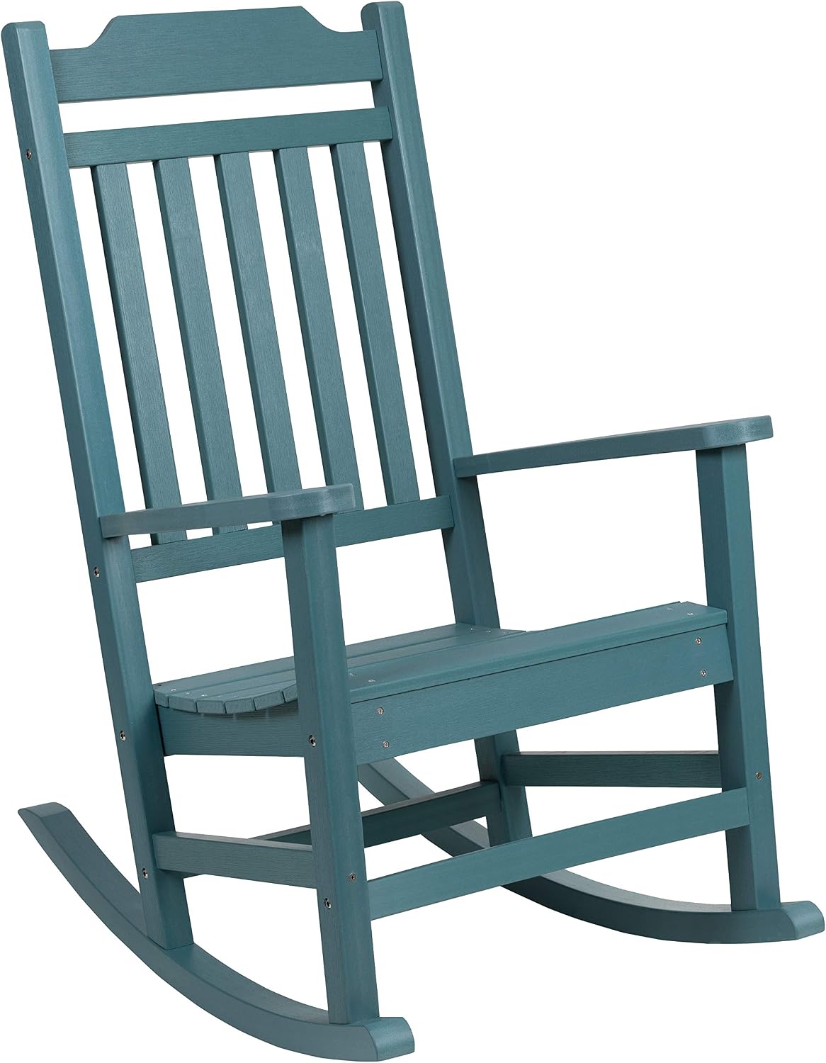 Flash Furniture Set of 2 Winston All-Weather Rocking Chair in Teal Faux Wood