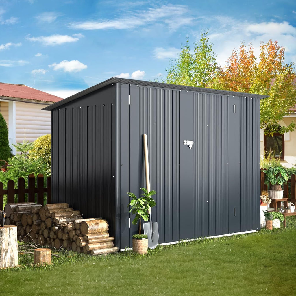 AECOJOY 3'x6' Outdoor Storage Bike Shed, Small Metal Garden Outdoor Storage Cabinet Sheds & Outdoor Storage Clearance, Lean to Tool Garden Shed for Outside