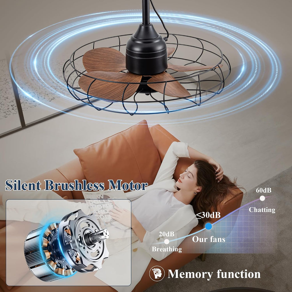 Gazebo Ceiling Fan with Lights, 20'' RGB Outdoor Waterproof Plug In IP65 Fan, Wet Rated with Dual Lighting System with Remote, 7-Color RGB & 3-Color Dimmable LED, Easy Hanging with Hook for Patio