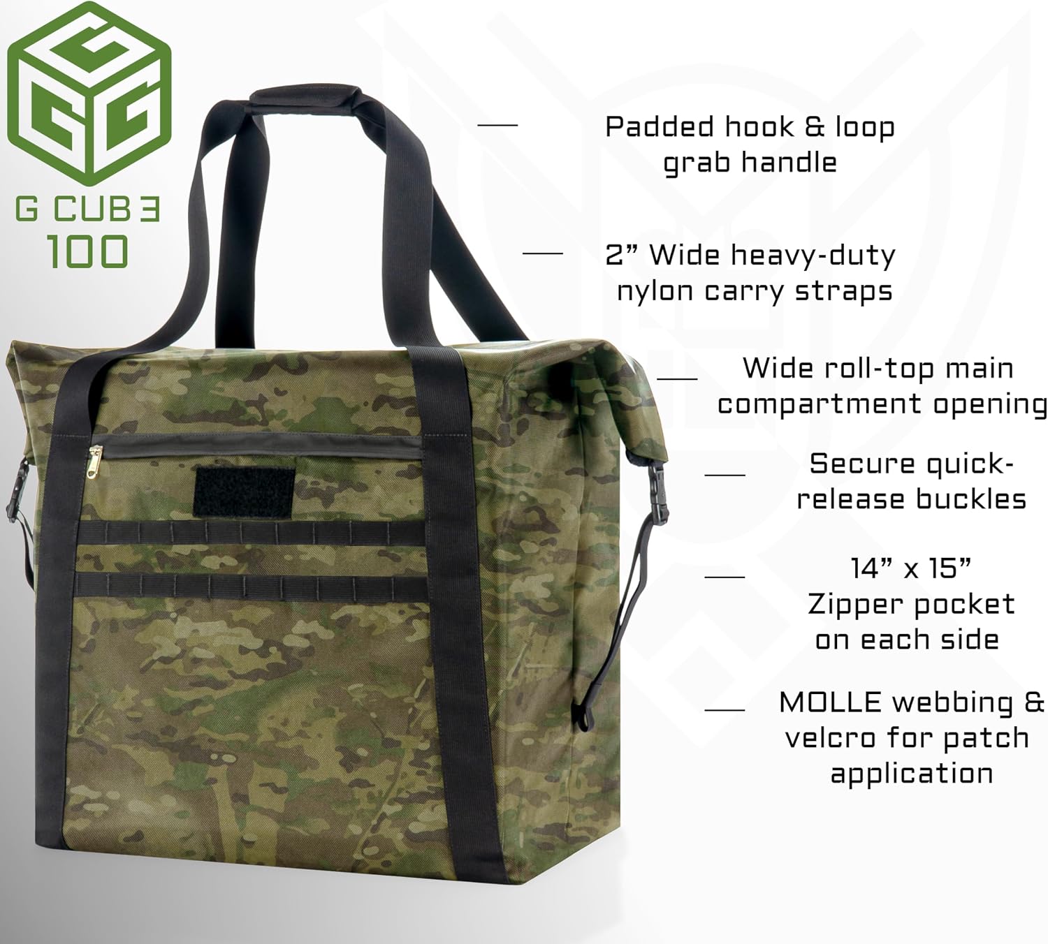 Xtreme Sight Line ~ G CUBƎ 100 Faraday Bag for Medium to Large Generators and Electronics ~ Protects Against EMP/CME/EMF/RF ~ Diamond Form Farday Lined Interior ~ Multicam Camo
