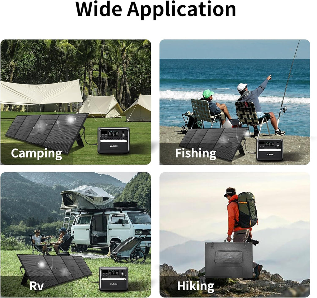 400W Portable Solar Panel for Power Station Generator,400 Watt Foldable Solar Panel Charger with MC4 Output,3-in-1 DC Connector,23.5% High Efficiency for Outdoor Camping RV Travel (400W)