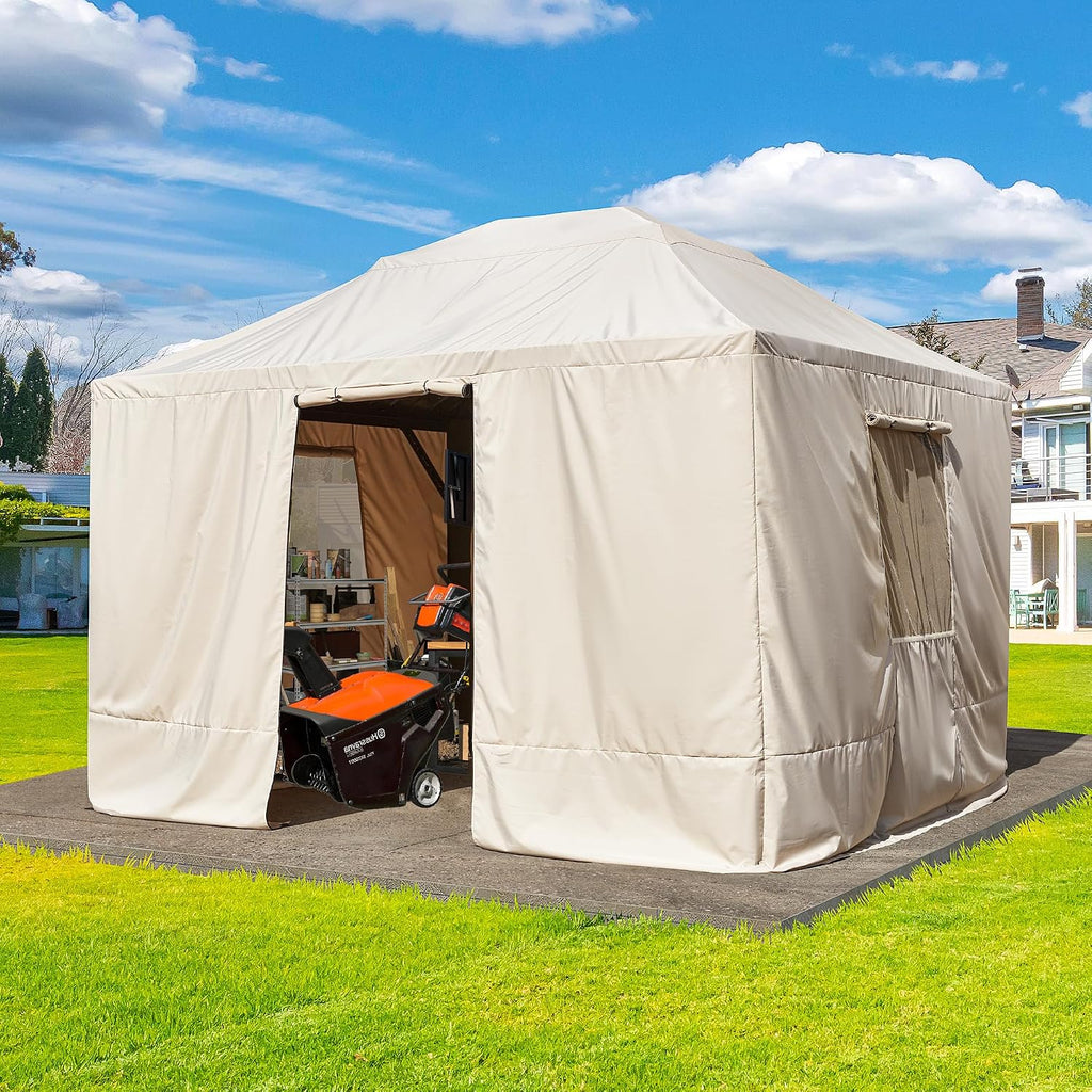 YOLENY Winter Cover for 1012 Hardtop Gazebo, All-Season Gazebo Accessory, Transform for Winter with Mesh Screens and Doors and Windows
