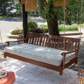 Cambridge Casual Robin Mahogany Wood 6 FT Porch Swing Bed, Upgraded Patio Porch Swing Daybed with Thick Oyster Cushion Support, 750 LBS, Outdoor Swing Bed for Garden, Backyard, or Porch
