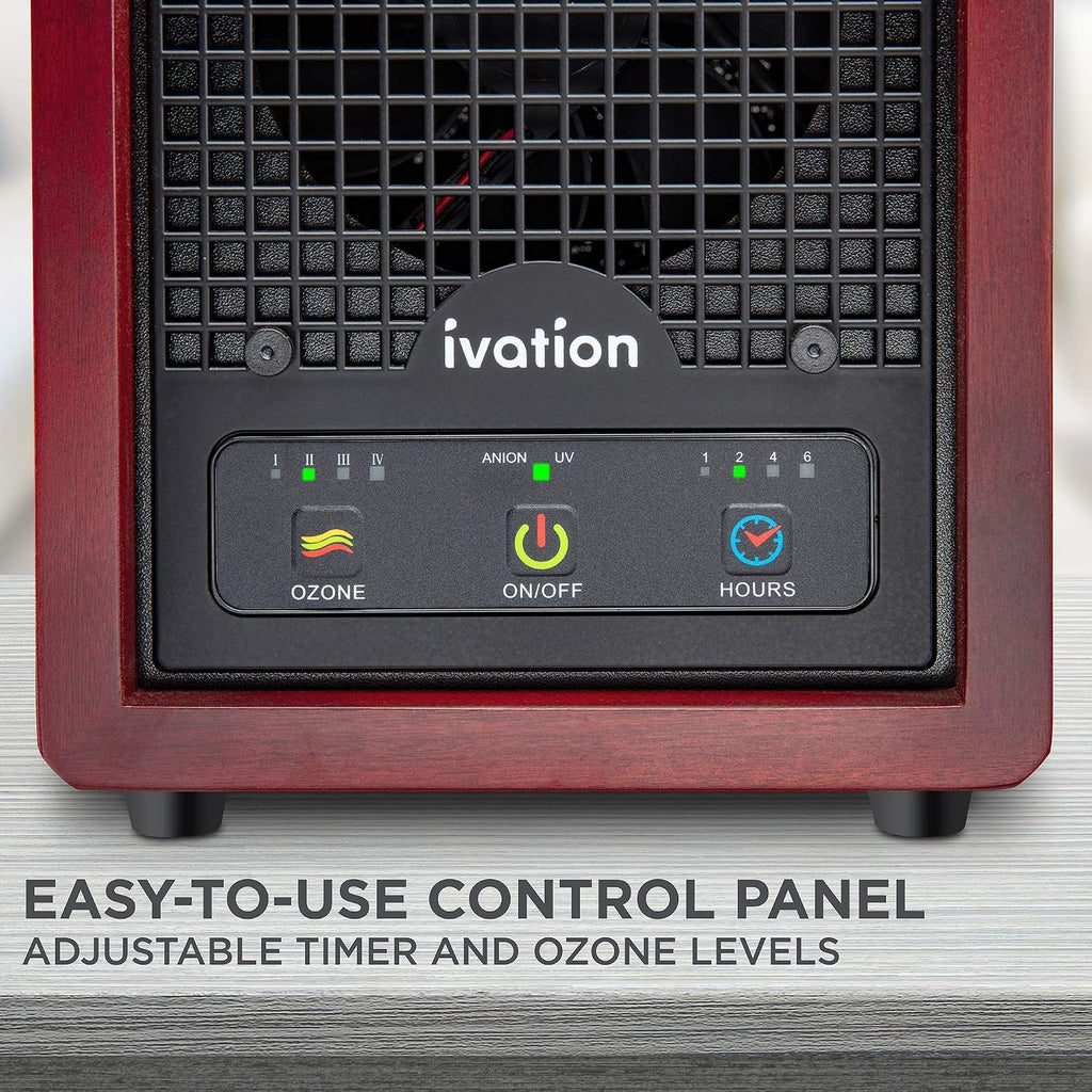 Ivation 5-in-1 Air Purifier & Ozone Generator For Up to 3,500 Sq/Ft, Ionizer & Deodorizer – Included 2 UV Lights, Photo-Catalytic and Carbon Filters, Eliminates Odors from Pets, Smoke, Food & More