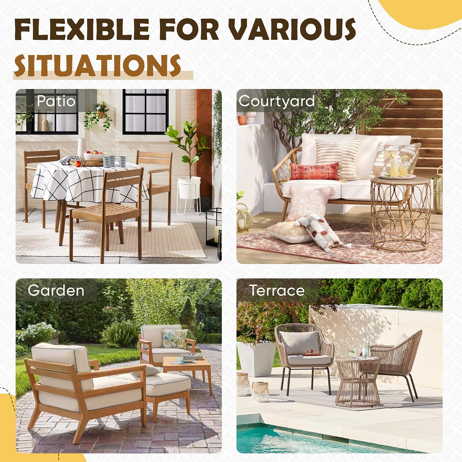 Greesum Set of 2 Outdoor Rocking Chair, Rust-Proof & UV-Resistant, Comfortable Smooth Glide for Deck, Porch, Lawn, or Garden, Bright White