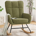Baby Nursery Rocking Chair, Teddy Modern Nursing Chair for Small Spaces Indoor, Nursery Rocker for Breastfeeding, Accent Glider Chairs for Living Room, Bedroom, Green
