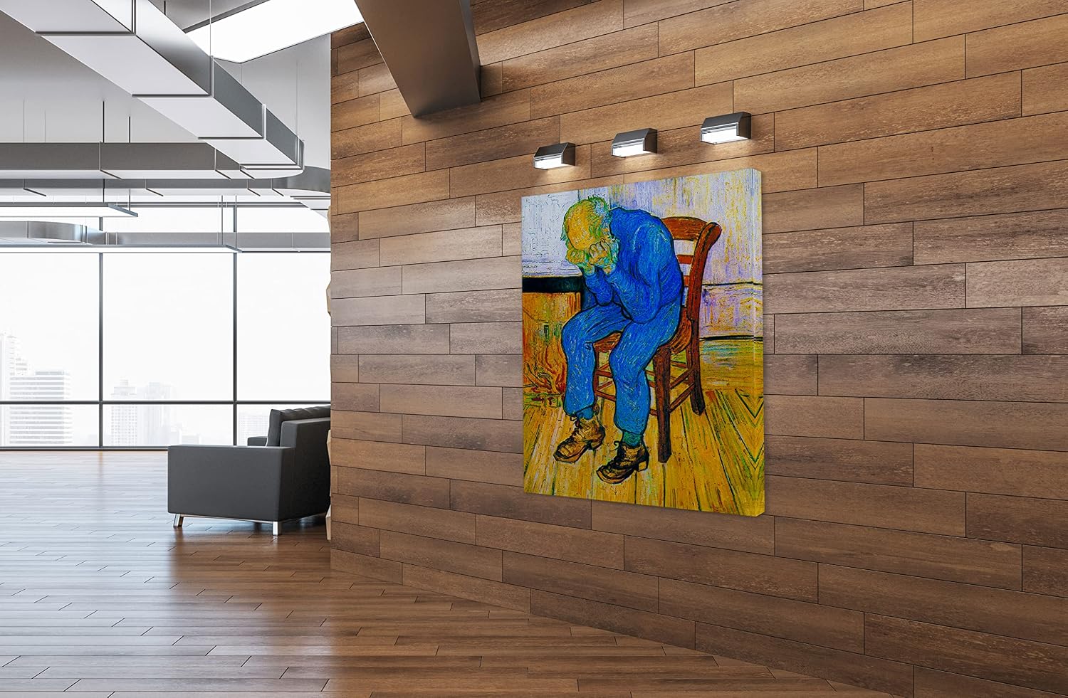 SpiritualHands Wheat Field with Cypresses Vincent Van Gogh Canvas Wall Art, The Starry Night Van Gogh Posters Self Portrait, Large Framed Wall Art Paintings for Wall Decorations for Bedroom (Vincent van Gogh At Eternity's Gate, 24' x 36' - Ready to Hang)