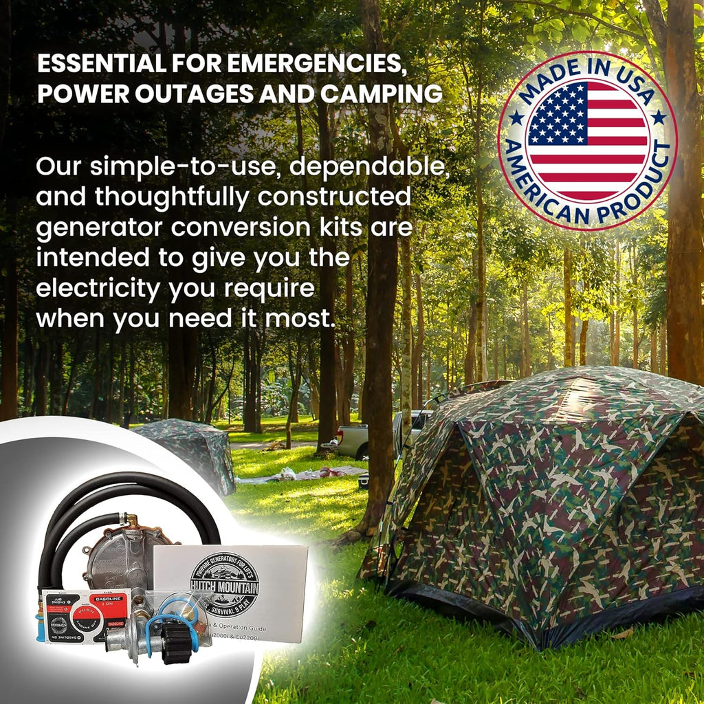 Hutch Mountain Generator Propane Conversion Kit Honda EU3000is- Dual-Fuel Conversion for Propane & Gasoline - Portable Generator Backup Kit for Home Emergencies, Camping, and RVs