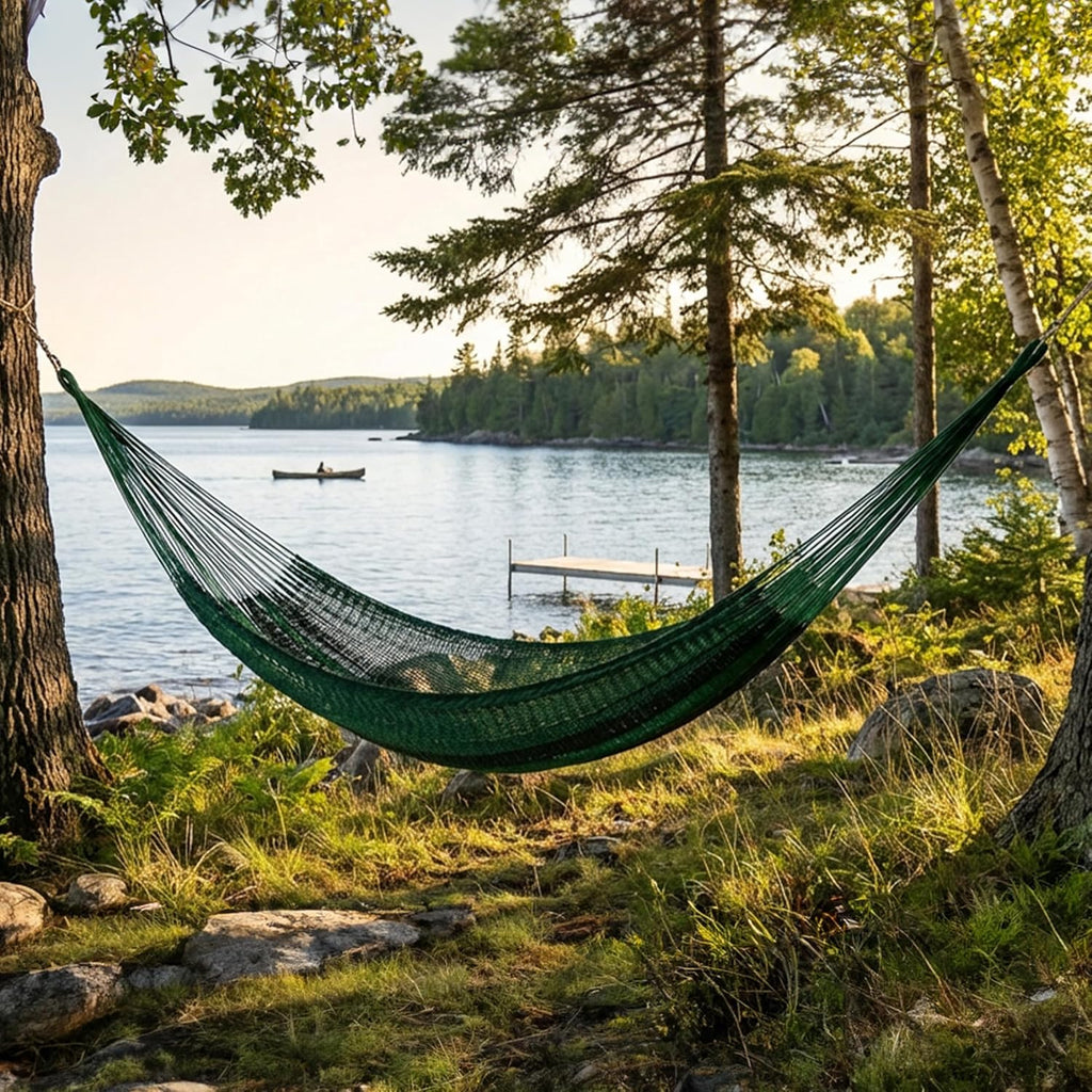 Sunnydaze Handwoven XXL Thick Cord Mayan Double Hammock for Outside - 625-Pound Capacity Heavy-Duty Outdoor Hammock - Meadow