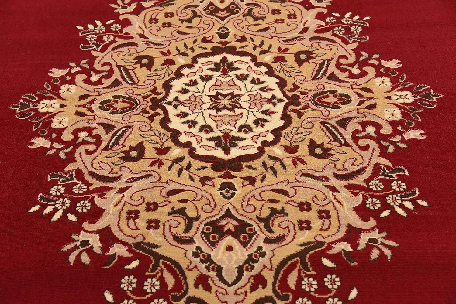 Unique Loom Reza Collection Traditional Persian Style Area Rug, 9 x 12 ft, Burgundy/Ivory
