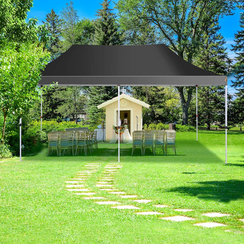COBIZI 10x20ft Pop Up Canopy Tent with 6 Removable Sidewalls, Easy Up Commercial Canopy, Waterproof and UV50+ Gazebo with Portable Bag, Adjustable Leg Heights,Party Tents for Parties, with 4 Sandbags