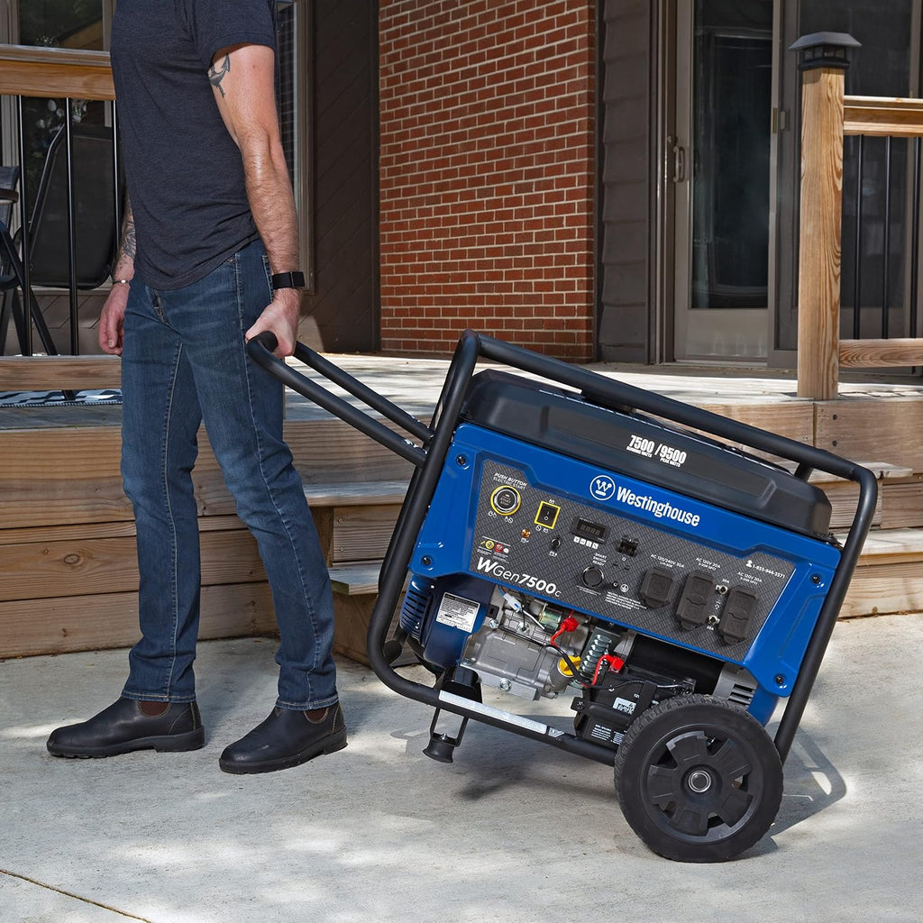 Westinghouse 9500 Peak Watt Home Backup Portable Generator, Remote Electric Start with Auto Choke, Transfer Switch Ready, Gas Powered, CO Sensor