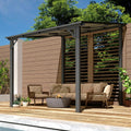 U-MAX 8' x 8' Outdoor Pergola Gazebo, Wall-Mounted Lean to Metal Awnings Gazebos on Clearance for Patio, Large Panel Roof Pergolas and Gazebo for Outdoor Use