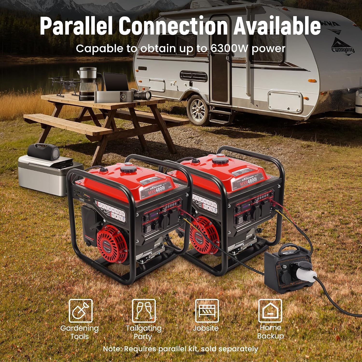 maXpeedingrods 4800 Watt Gasoline Inverter Generator, Gas Powered Open Frame Generator with ECO Mode for Outdoor Camping, Home Backup