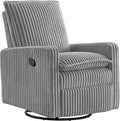 Oxford Baby Uptown Upholstered Glider Recliner Rocking Chair 360° Swivel for Nursery and Living Room - Corduroy, Ash Gray