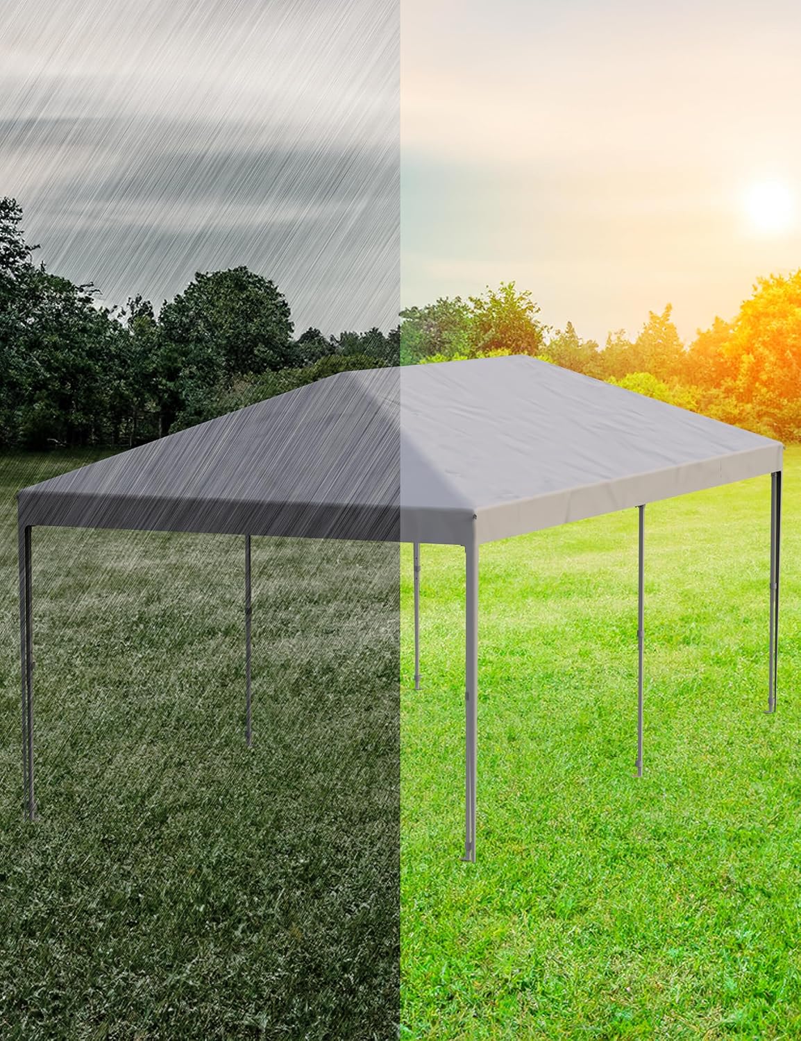 10'x 20' Pop Up Canopy, Waterproof Outdoor Party Tent, Portable Instant Commercial Event Gazebo With 4Pcs Sidewalls, 12 Stakes & 6 Sandbags for Backyard Wedding Party, Event, White