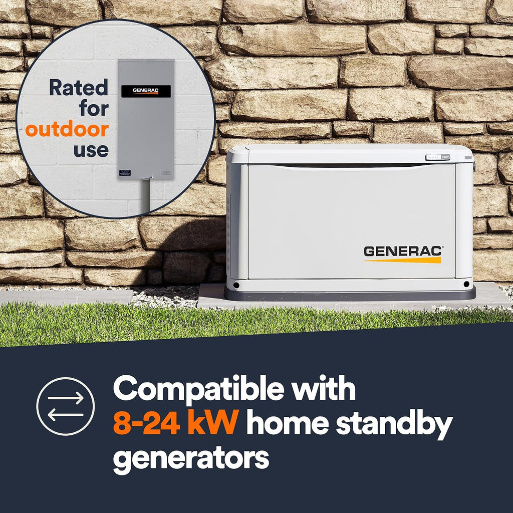 Generac 300-Amp Automatic Generator Transfer Switch, Single Phase, Service Entrance Rated, NEMA 3R Outdoor Enclosure
