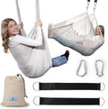 Abby & Noah Natural Handwoven Cotton Sensory Swing for Kids & Adults | Autism ADHD Therapy Swing with Hug-Like Calming Effect | Indoor Hanging Sensory Hammock | Holds Up to 300 lbs (Large-108 x75)