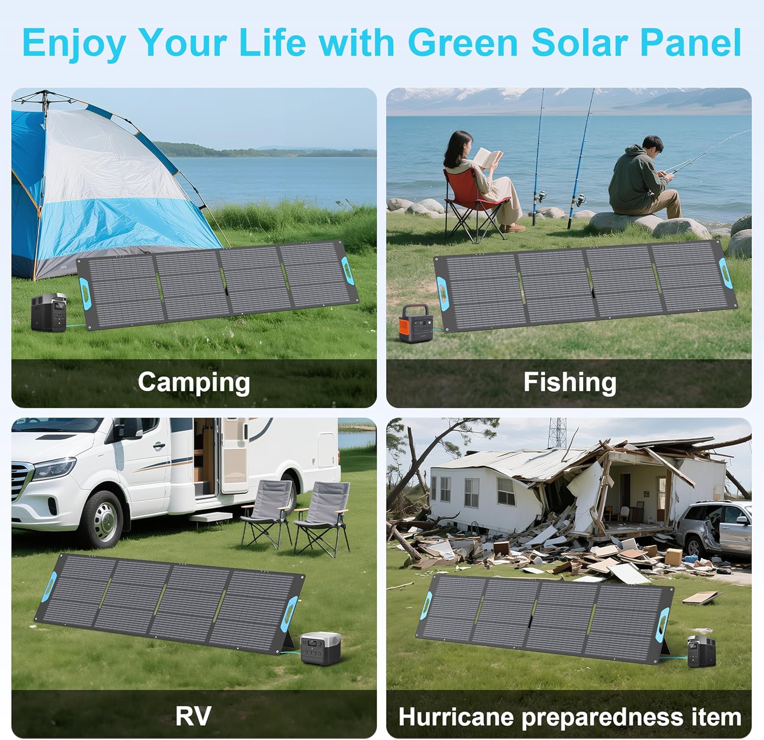 220W Portable Solar Panel for Power Station, 23.5% High Efficiency ETFE Foldable Solar Panels Charger, QC3.0 USB-A &Type-C Output,IP67 Waterproof for RV, Outdoor Camping, Off Grid Blackouts