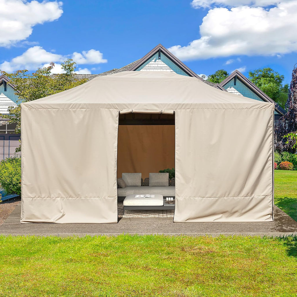 YOLENY Winter Cover for 12×14 Hardtop Gazebo, All-Season Gazebo Accessory, Transform for Winter with Mesh Screens and Doors
