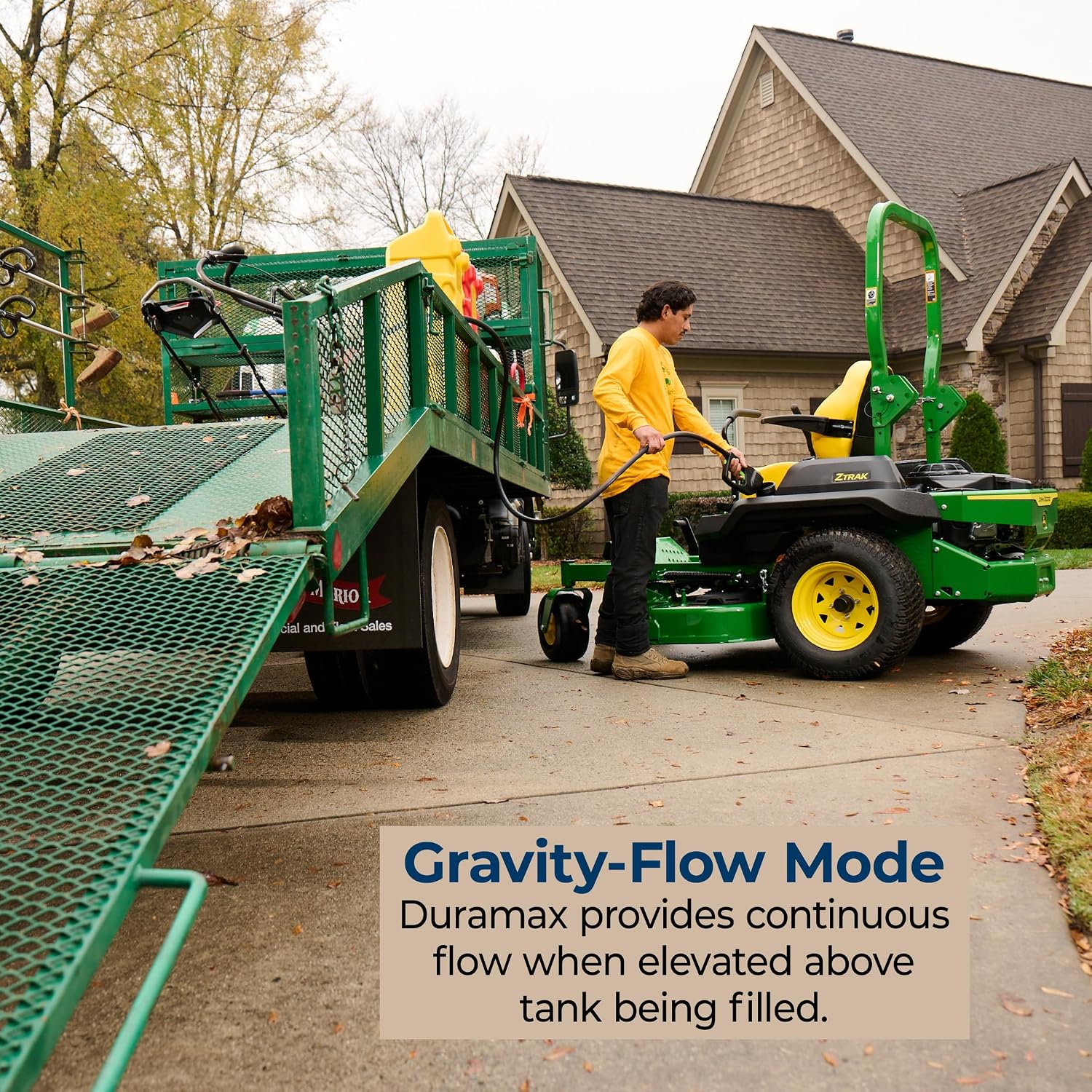 Scepter Duramax 14 Gallon Wheeled Utility Transfer Tank with Spout Pump, Yellow – Portable Rolling Container w/ 10-Foot Hose for Mowers, Generators, Marine Use, Off-Road Vehicles & Power Equipment