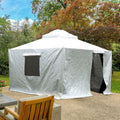Domi 8' x 8' Winter Gazebo Cover for Hardtop Gazebos, Universal Gazebo Cover with Sidewalls and Mesh Windows, All Season Waterproof Enclosed Cover for Outdoor, White