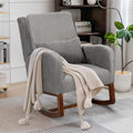 COCO DESIGN Corduroy Upholstered Rocking Chair for Nursery, Padded Seat & Back, Sturdy Wood Rockers for Living Room, Nursery, Bedroom Relaxation (Dark Grey)