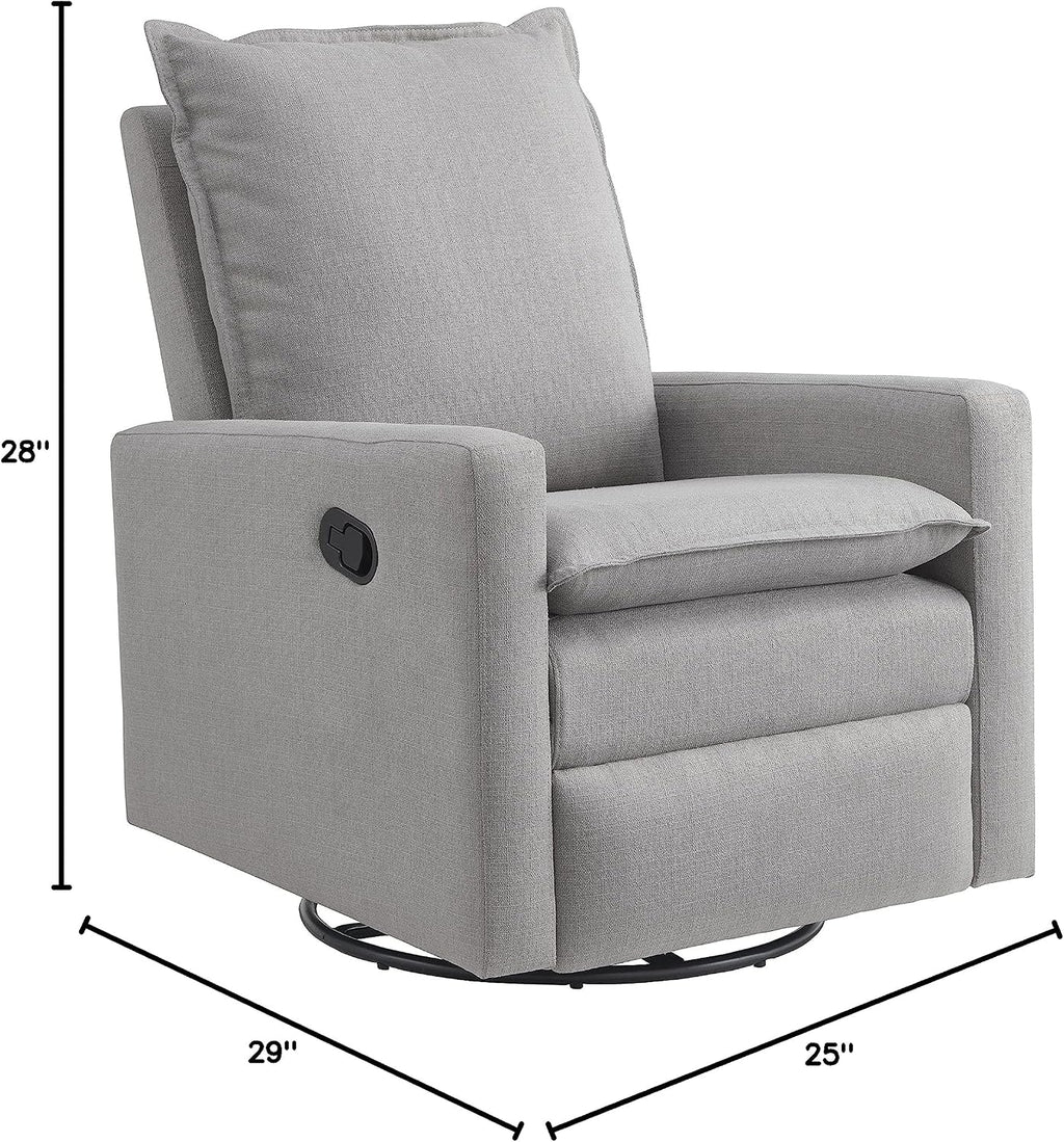 Oxford Baby Uptown Upholstered Swivel Glider and Recliner Nursery Chair, Gray